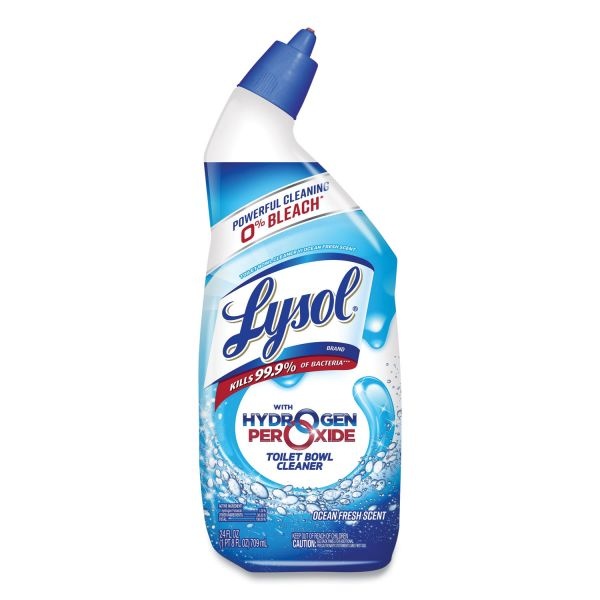 Lysol Brand Toilet Bowl Cleaner With Hydrogen Peroxide, Ocean Fresh Scent, 24 Oz, 9/Carton