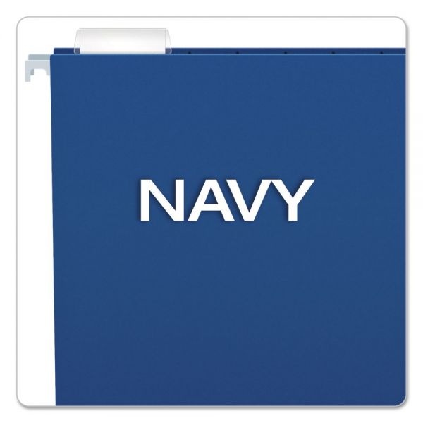Pendaflex Colored Hanging Folders, Letter Size, 1/5-Cut Tabs, Navy, 25/Box