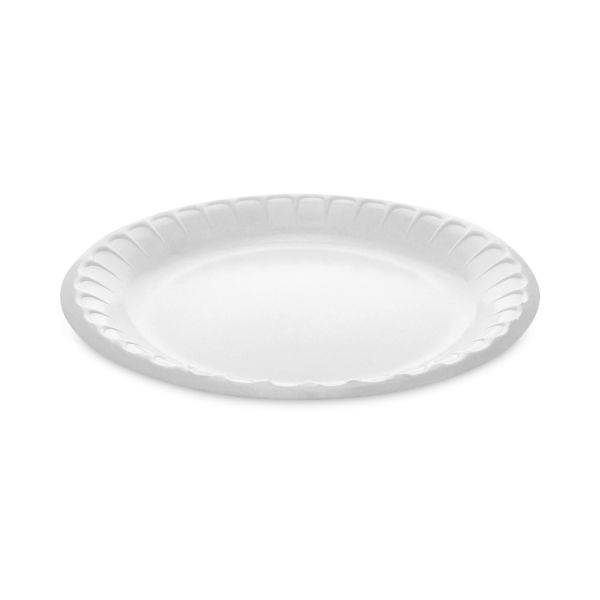Pactiv Evergreen Placesetter Deluxe Laminated Foam Dinnerware, Plate, 8.88" Dia, White, 500/Carton