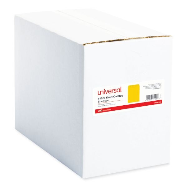 Universal Catalog Envelope, 24 Lb Bond Weight Paper, #10 1/2, Square Flap, Gummed Closure, 9 X 12, Brown Kraft, 250/Box