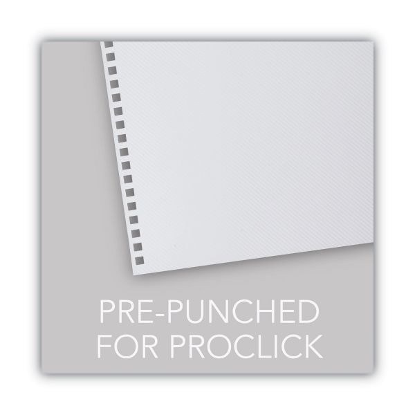 Gbc Proclick PrePunched Presentation Covers, Clear Lined, 11 X 8.5