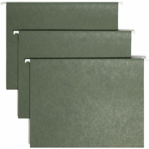 Smead Tuff Hanging Folders With Easy Slide Tabs, Letter Size, Standard Green, Box Of 20