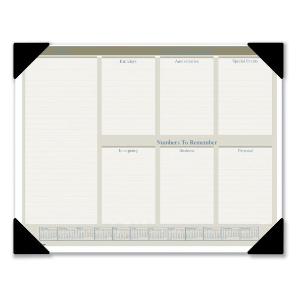 At-A-Glance Executive Monthly Desk Pad Calendar, 22 X 17, White Sheets, Black Corners, 12-Month (Jan To Dec): 2024