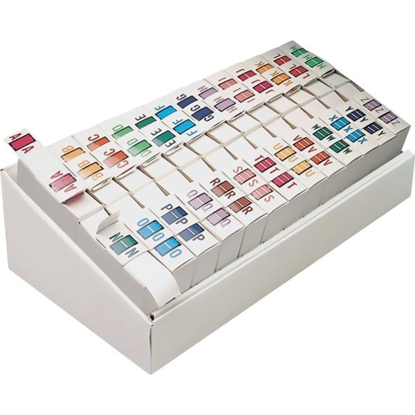 Smead Bccr Bar-Style Color Coded Permanent End-Tab Alphabetical Label Kit, A To Z Labels, Box Of 26 Label Rolls, 500 Labels Per Roll