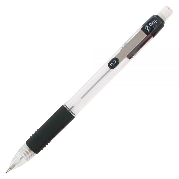 Zebra Z-Grip Mechanical Pencils, 0.7 Mm, #2 Medium Lead, Clear Barrel, Pack Of 24