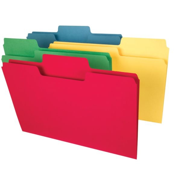Smead Supertab Heavyweight File Folders, Legal Size, Assorted Colors, Box Of 50