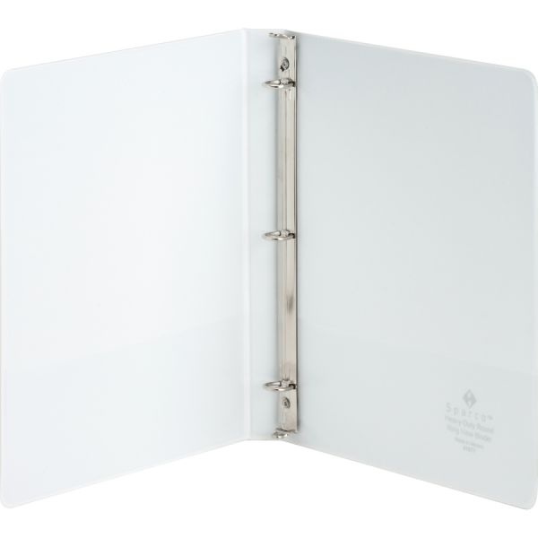 Business Source 1/2" Round-Ring View Binder, Letter Size, White