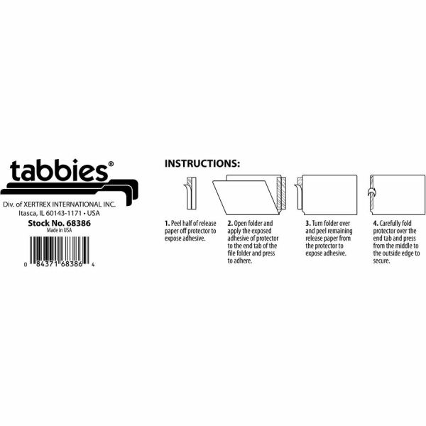 Tabbies Wrap-Around Folder End Tabs, Box Of 100 End Tabs