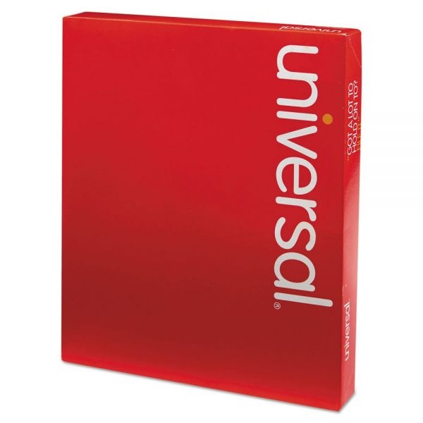 Universal Four-Section Pressboard Classification Folders, 2" Expansion, 1 Divider, 4 Fasteners, Letter Size, Red Exterior, 10/Box