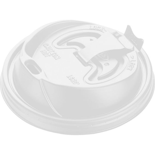 Dart Reclosable Coffee Cup Lids, 12-24 Oz Size, Plastic, White, 1,000 Lids/Carton