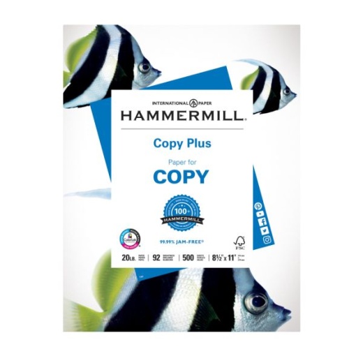 Hammermill Multi-Use Printer & Copy Paper, White, Letter (8.5" X 11"), 500 Sheets Per Ream, 20 Lb, 92 Brightness, 105620