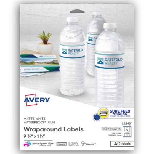 Avery Durable Waterproof Wraparound Labels with Sure Feed Technology, 22845