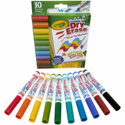 2 PK) Crayola Washable Dry-Erase Fine Line Markers (12 Classic Colors) NEW.