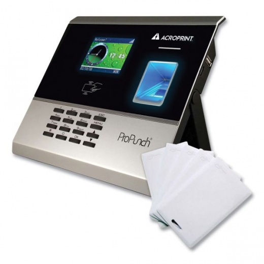 Acroprint Propunch Biometric And Proximity Bundle, 50 Employees, Black