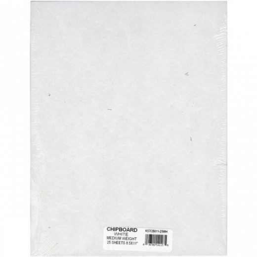 Grafix Medium Weight Chipboard Sheets 8.5"X11" 25/Pkg - White, Acid Free, Multipurpose Craft Sheets