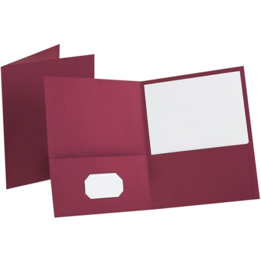Esselte Letter-Size Twin-Pocket Report Covers, Burgundy, Box Of 25