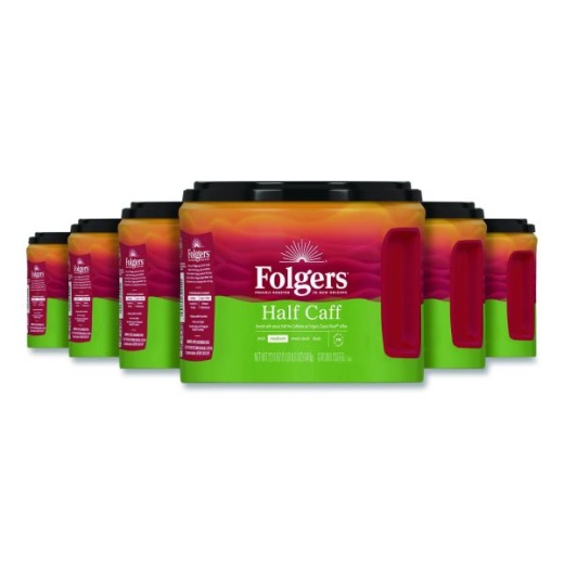 Folgers Half Caff Medium Roast Coffee - Rich, Smooth, and Delicious