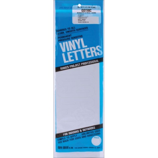 Permanent Adhesive Vinyl Numbers 4" 49/Pkg