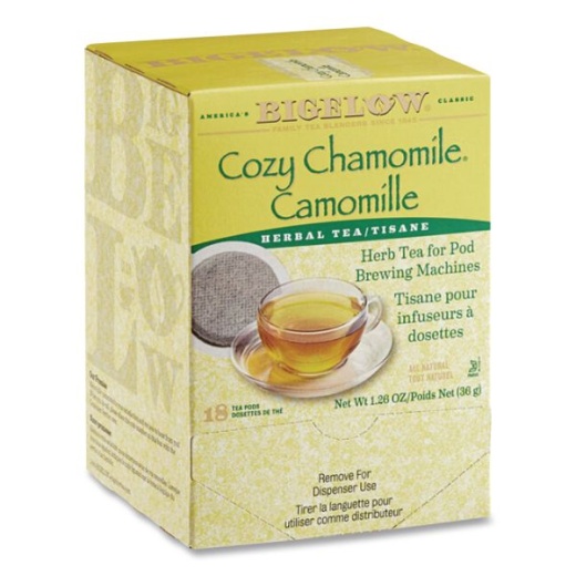 Bigelow Cozy Chamomile Herbal Tea Pods, 1.90 Oz, 18/Box