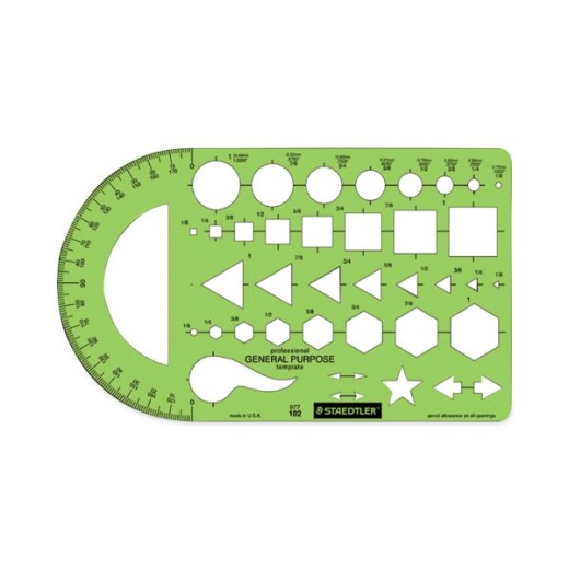 Staedtler Templates, 40 Geometric Shapes, 5.5 x 9.5, Green