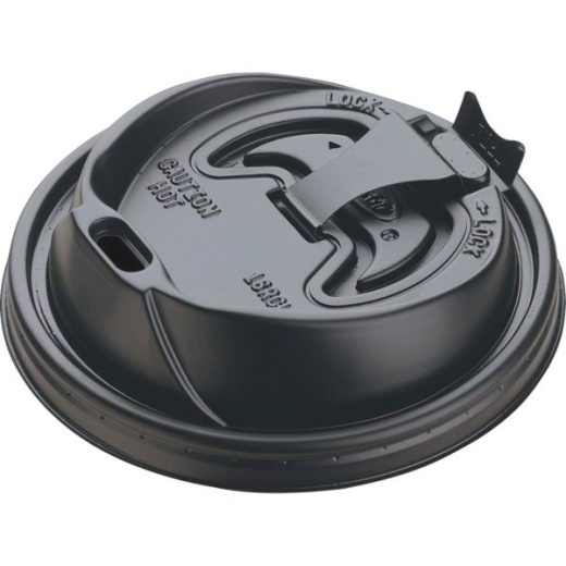 Dart Black Plastic Reclosable Lids for 12-16 Oz. Cups