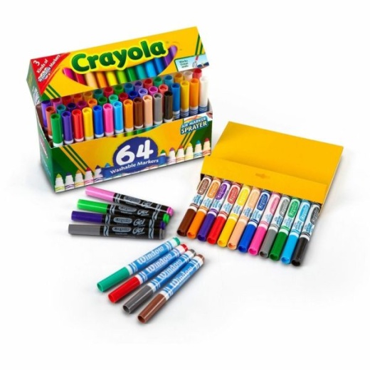 Crayola Broad Line Washable Markers 64/Set