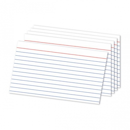 Ruled Index Cards, 5" x 8", White, Pack Of 100