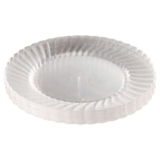 Wna Classicware Plastic Plates, 9" Dia, Clear, 12 Plates/Pack