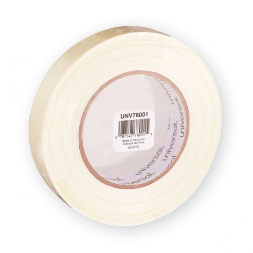 Universal 190# Medium Grade Filament Tape - 3" Core, 24 mm x 54.8 m, Clear