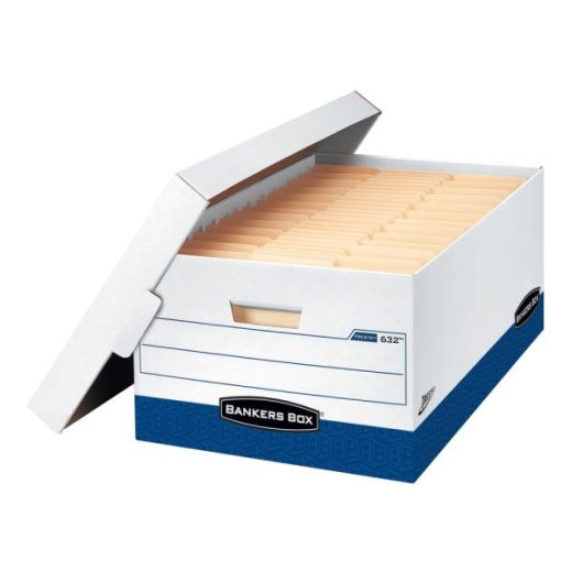 Bankers Box Presto Standard-Duty Storage Boxes With Lift-Off Lids, Letter/Legal Size, 24" x 15" x 10"