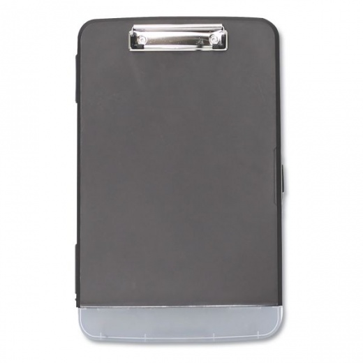Universal Storage Clipboard With Pen Compartment, 0.5" Clip Capacity, Holds 8.5 x 11 Sheets, Black