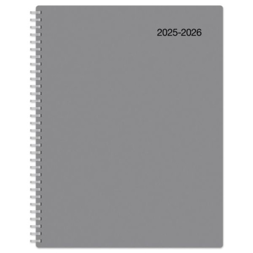 2025-2026 Office Depot Brand Weekly/Monthly Academic Planner, 8-1/2" X 11", 30% Recycled, Gray, July 2025 To June 2026