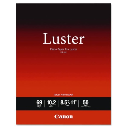 Canon Pro Luster Inkjet Photo Paper - 8.5 x 11 inches, 50 Sheets