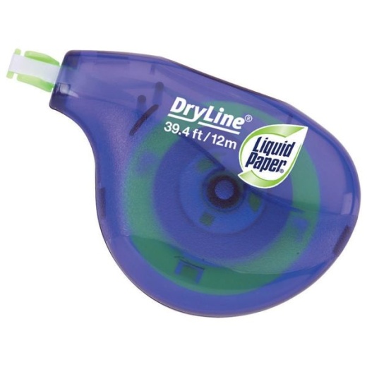 Paper Mate Liquid Paper Dryline Correction Tape, 1/5"W X 384"L, White, Pack Of 10