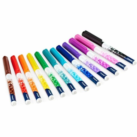 Crayola Glitter Markers, Bullet Point, Assorted Colors, Pack Of 6