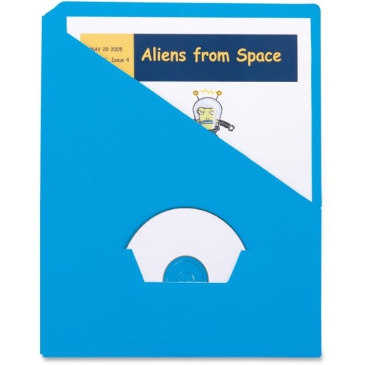 Pendaflex Slash Pocket Project Folders - Letter Size, 3 1/2" Expansion, Blue, Recycled