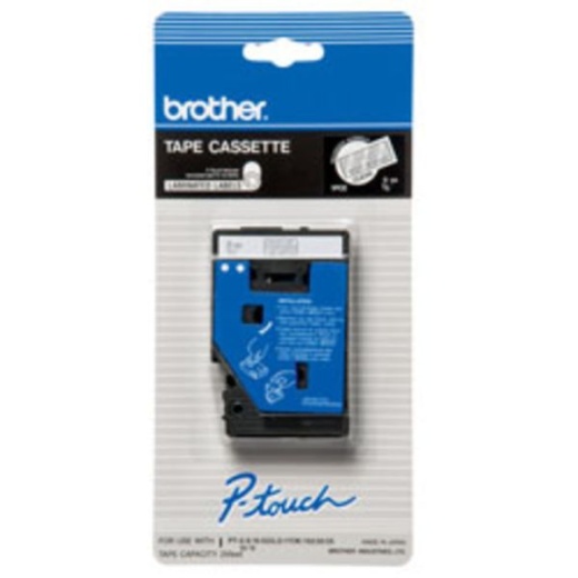 Brother TC-14Z1 White-On-Clear Tape, 0.38" x 25'