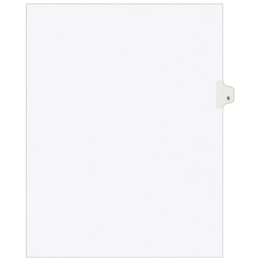 Avery Individual Legal Dividers Avery Style, Letter Size, Side Tab #9, Pack Of 25