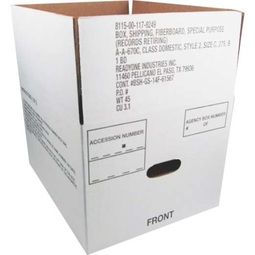 Skilcraft Storage Boxes, 14 3/4" X 12" X 9 1/2", 40% Recycled, Case Of 25