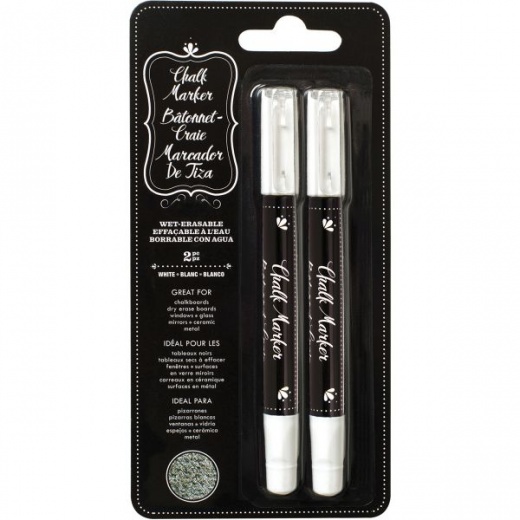 American Crafts Erasable Chalk Markers 2/Pkg - Creative Art Supplies