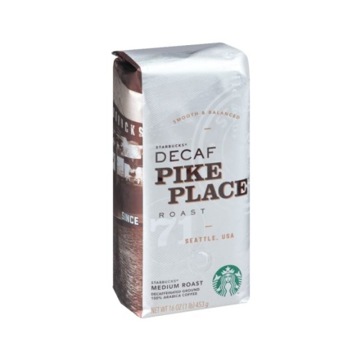 Starbucks Pike Place Decaf Coffee, Ground, Medium Roast, 1Lb Bag