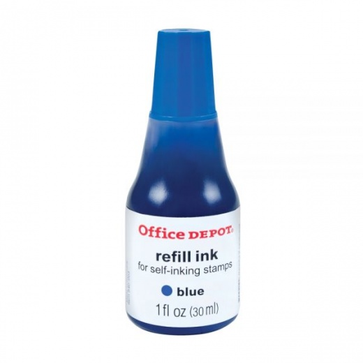 Self-Inking Refill Ink, 1 Oz, Blue - Office Essential