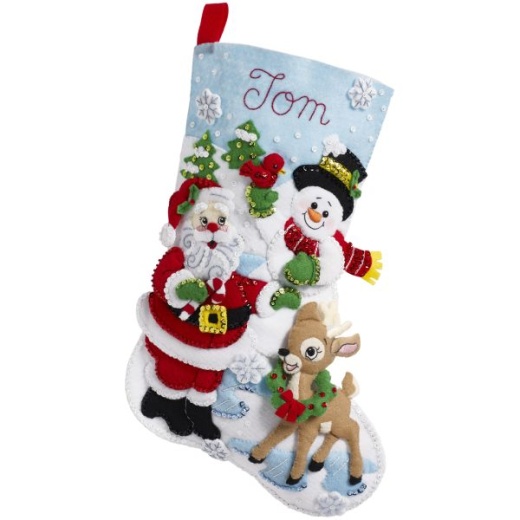 Bucilla Felt Stocking Applique Kit 18 Long