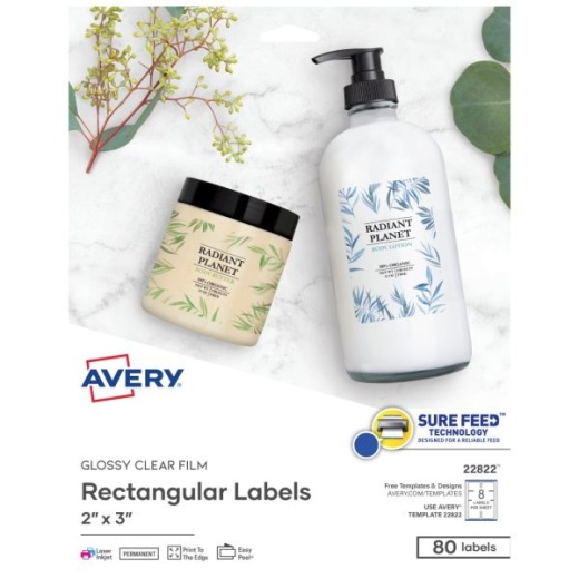 Avery Easy Peel TrueBlock Print-To-The-Edge Inkjet/Laser Labels