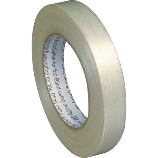 Skilcraft Filament/Strapping Tape - 60 yd Length x 0.75" Width - 3" Core - White