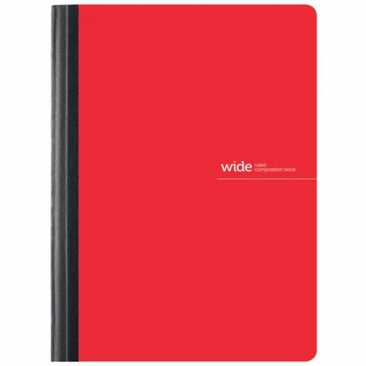 Poly Composition Book, 7-1/4" X 9-3/4", Wide Ruled, 80 Sheets, Red