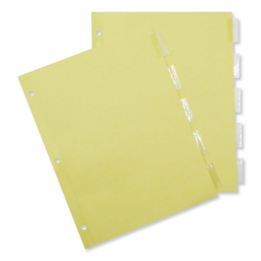 Universal Insertable Tab Index, 5-Tab, 11 X 8.5, Buff, Clear Tabs, 24 Sets