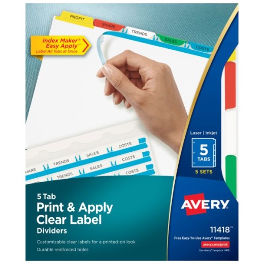 Avery Customizable Index Maker Dividers For 3 Ring Binder