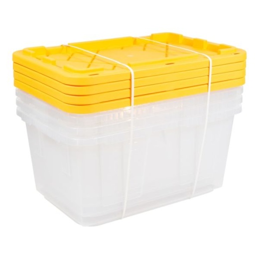 GreenMade Professional Storage Totes with Handles/Snap Lids, 27 Gallon, 4-Pack