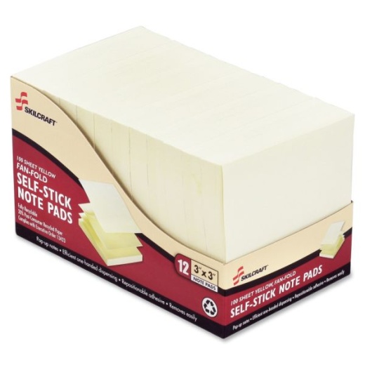Skilcraft Self-Stick Fan Fold Note Pads